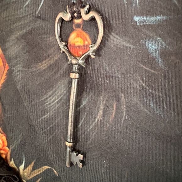 Upcycled Whimsigoth Teal Corduroy Jacket Black Cat Patch Lace Ruffle Salem 12 - Picture 5 of 8